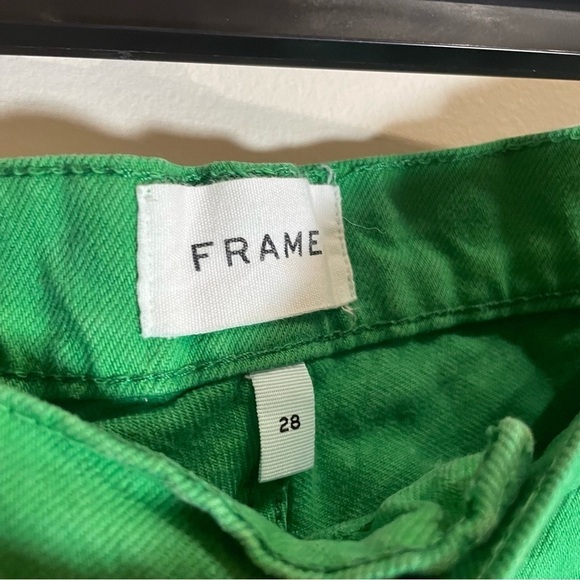 FRAME Le Slouch Jeans Grass Green Size 28 - Picture 11 of 11